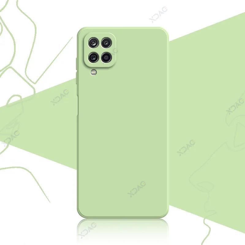 Modische Handyhülle für Samsung Galaxy A12 A22 4G 5G SamsungA12 SamsungA22 Quadratische Flüssigsilikon Weiche Rückseite Schutz