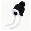 Winter outdoor warm ear protection pullover wool hat women's fashion versatile plush hairball knitted Lei Feng hat