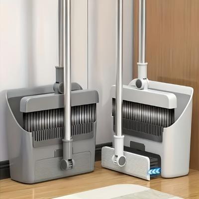 Robustes Besen- und Kehrschaufel-Set, antihaftbeschichtetes Haardesign, robuste Reinigungswerkzeuge für den Einsatz auf verschiedenen Oberflächen im Haushalt, in der Küche und mit verdicktem Griff