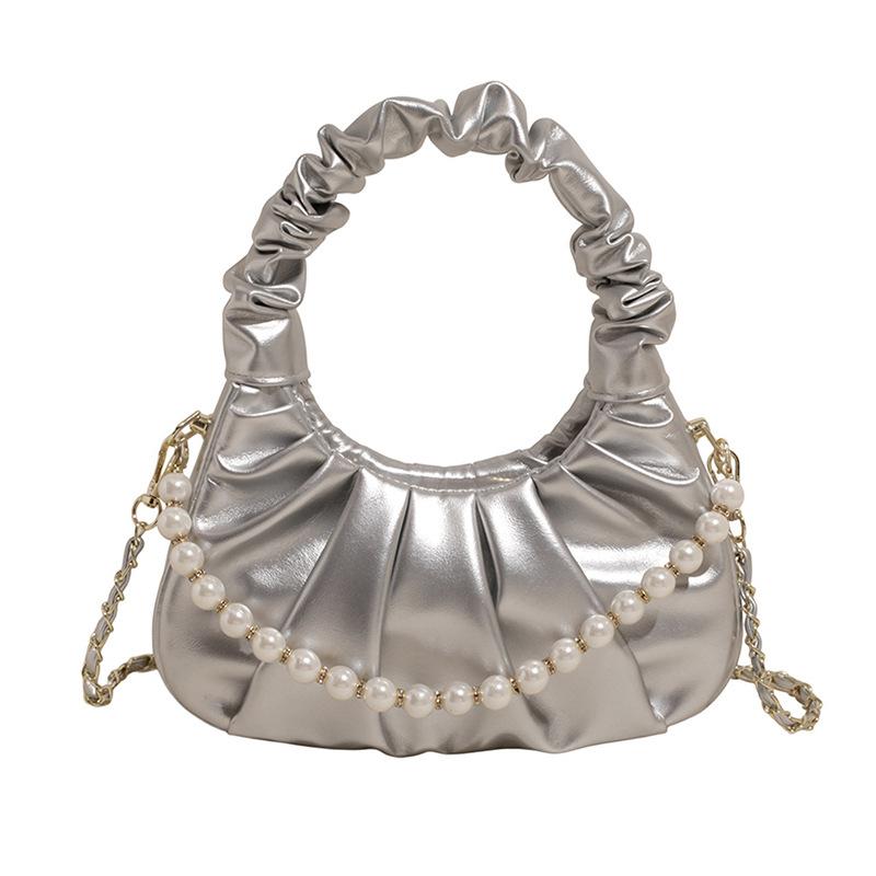 Internet celebrity pleated cloud bag summer 2025 new version of fashion niche shoulder bag women's foreign style versatile dumpling bag tide