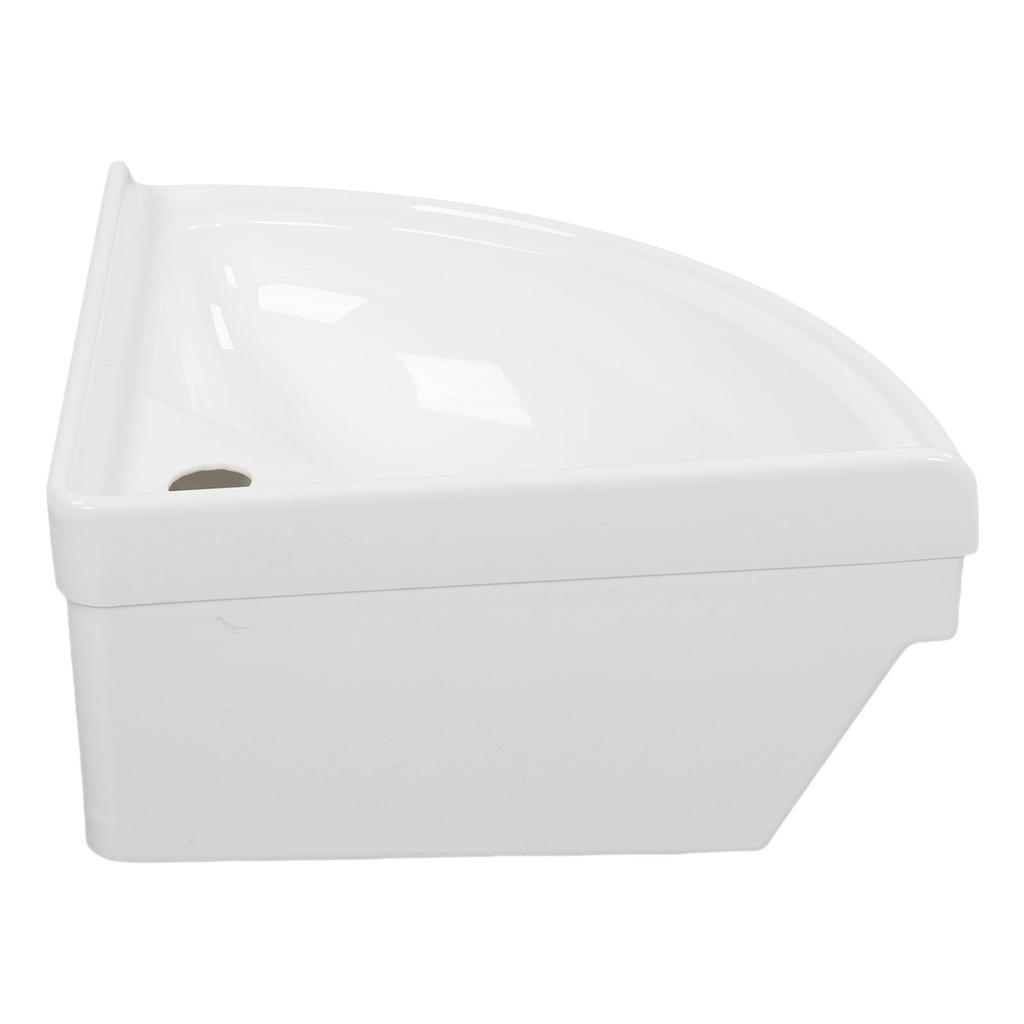 RV Sink 15 Inch Radius Fan Shape Acrylic RV Lavatory Basin Sink for Campers Yachts Boats