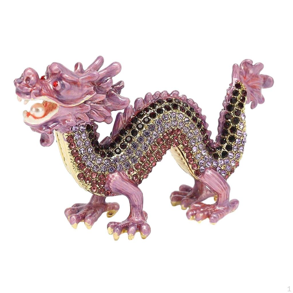 Alloy Dragon Figurine Sculpture Fengshui Crafts Animal Mini for