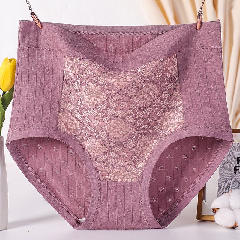 Middle-Aged Women's High Waist Pure Cotton Plus Size Briefs