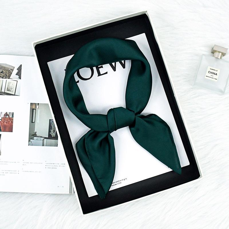 Spring/Autumn Solid Color Silk Scarf: 70cm Stylish & Versatile Women's Neck Accessory