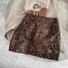 Women's Retro Leopard Print A-line Midi Skirt - 2024 Autumn/Winter Plus Size High Waist Slimming Edition