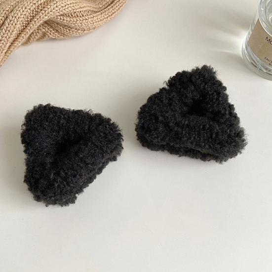 1 Pair Plush Cat Ear Hair Clips Non-Slip Triangle Side Hair Bangs Claw Clamp Decoration Hairpins Winter Women Girls Hair Accessories