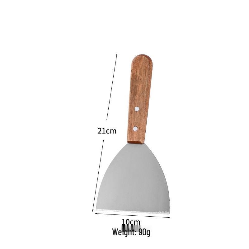 

Stainless Steel Spatula with Wooden Handle – Multifunctional for Teppanyaki, Frying, Pizza, Cake, Pancakes, and More