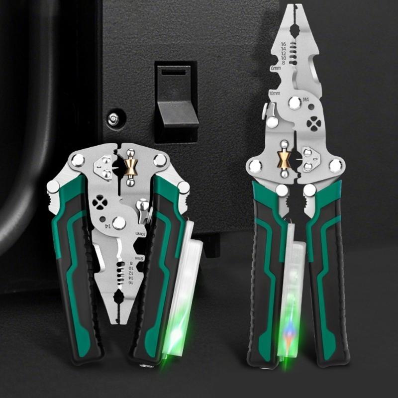 4 In 1 Wire Stripper Wire Stripping Tool with Voltage Tester Cable Cutter Foldable Crimper Splitting Wire Stripper top sale