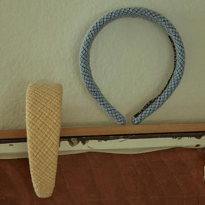[Elizabeth Moments] Sky Blue Check Tweed Headband