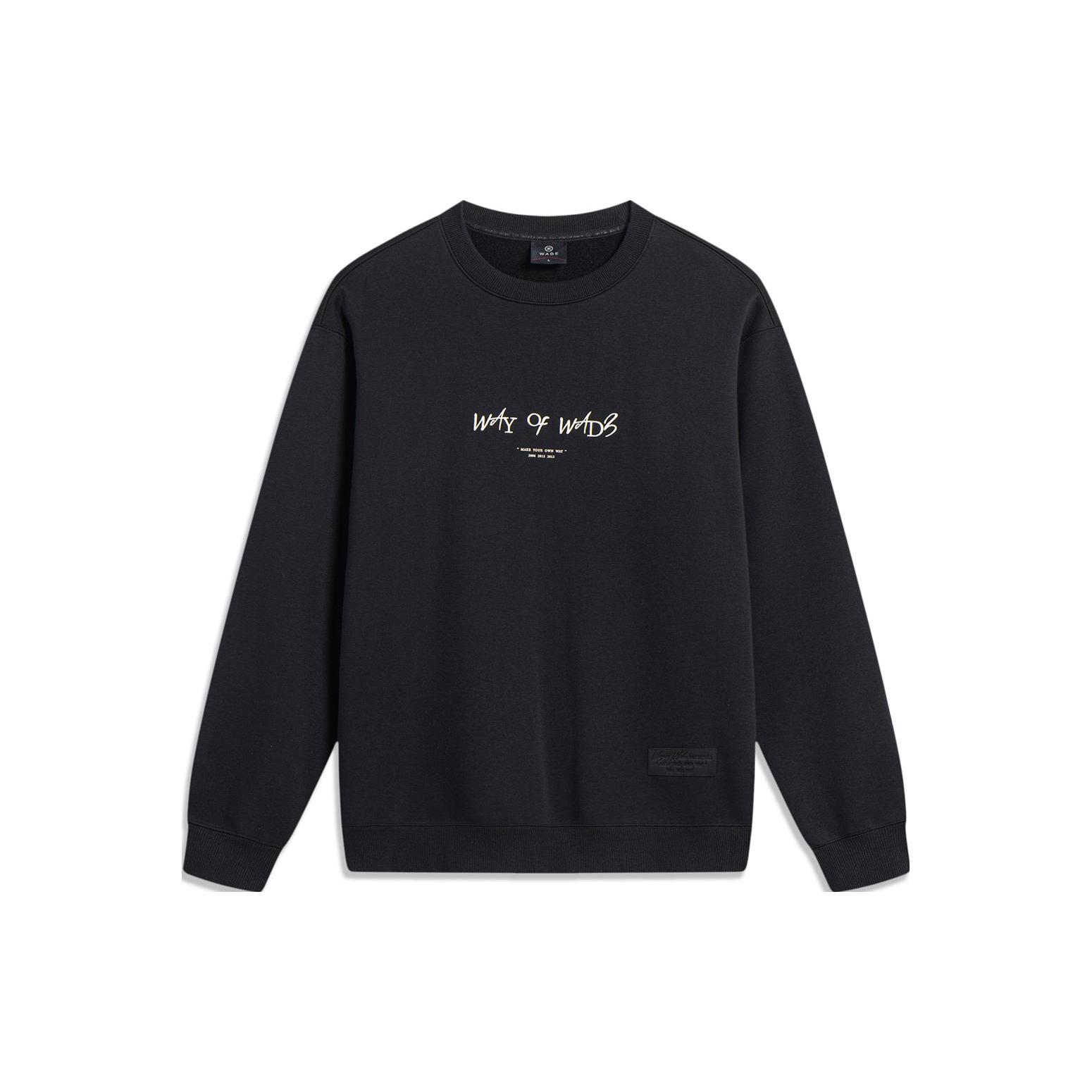 Li Ning Sweatshirts Unisex Black Crew Neck Moderate Other AWDT941-1 M