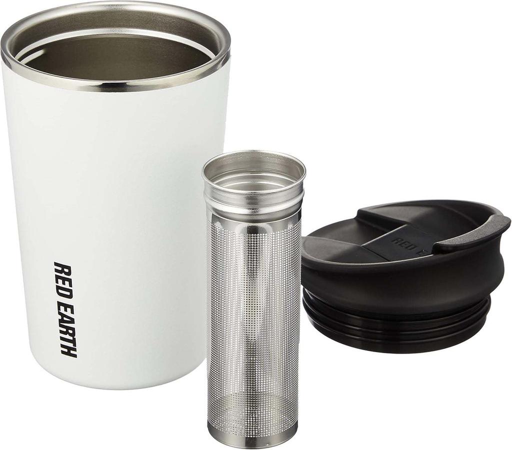 Onishi Ken Seihan RED EARTH Stainless Steel Short Tumbler, White, Size Approx. 8.2 H15.5, REA-2801