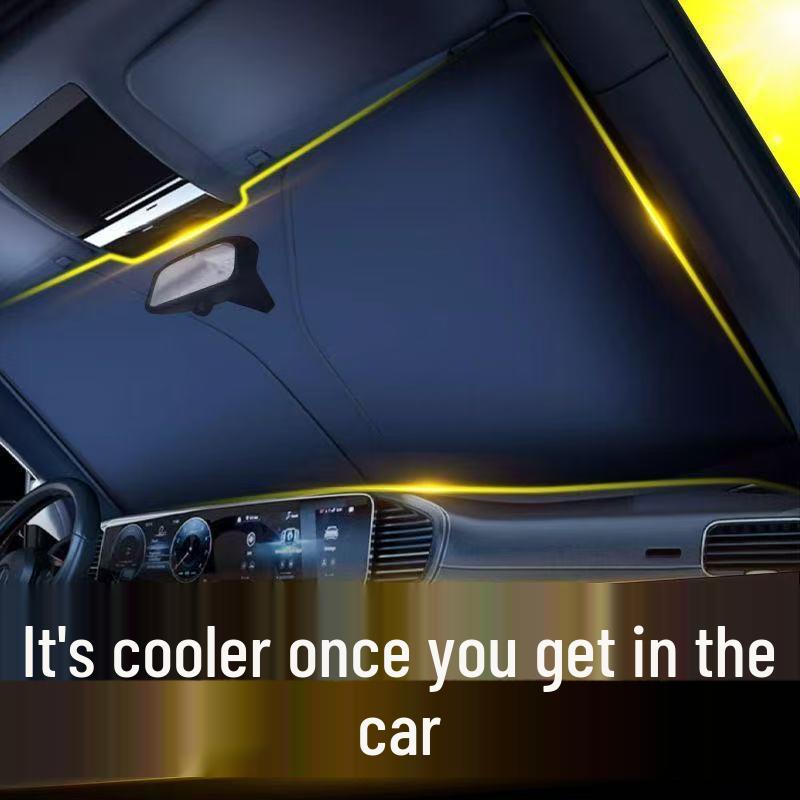 Shun Wang Titanium Silver Sunshade: Full Coverage Car Interior Sun Protection and Heat Insulation Umbrella.