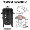 Grătar cu cărbuni 3 în 1 Afumătoare Grătar Grătar de grădină Barbacoa de Cărbuni Ustensile bbq