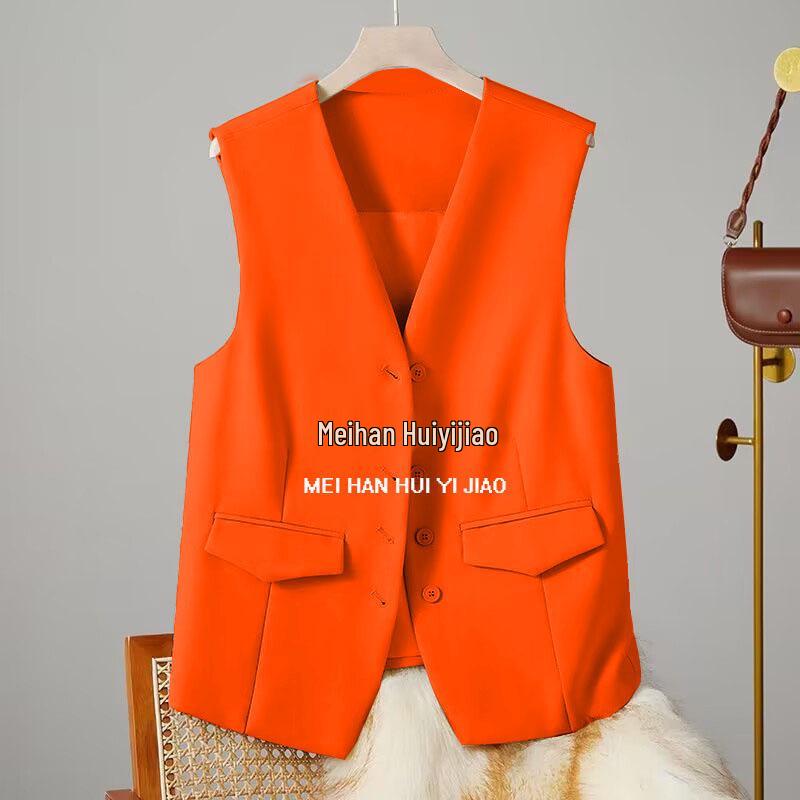 Korean Style Trendy Women's Sleeveless Vest Suit Jacket