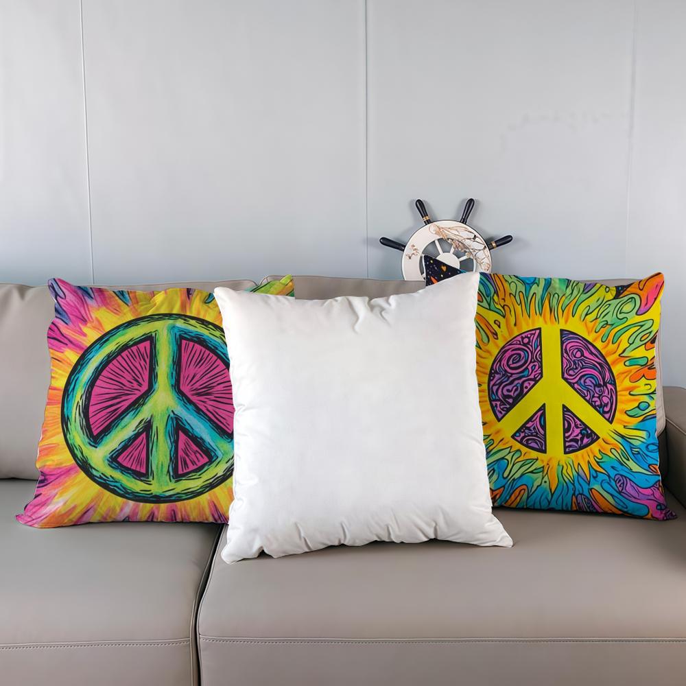Pillow Case luxurious home office, sofa decorative Multi sized car seat cushions, pillowcases Peace sign flower sunshine