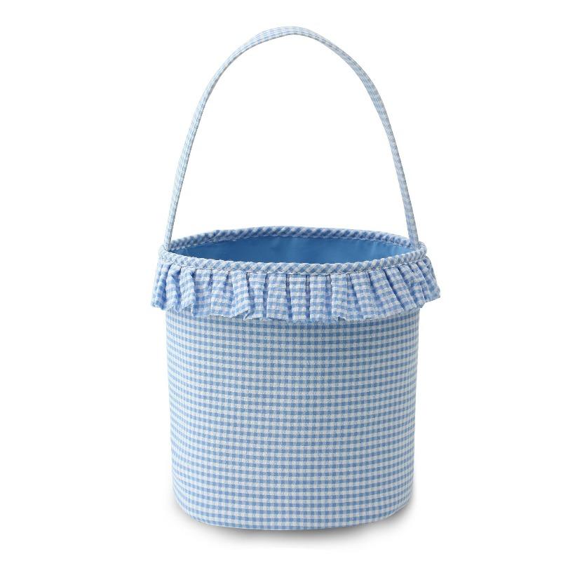 1pc Easter Gift Basket Cute Bubble Gauze Lace Candy Storage Bucket Fabric Hand-held Party Gift Basket Modern Simple