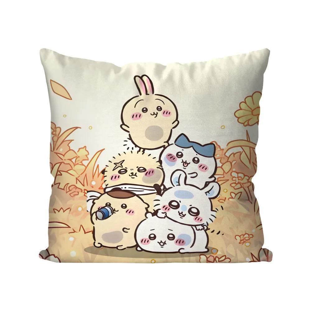 Cartoon Animation C-chiikawa Pillow Case Square Pillow Bedroom Sofa LeisureComfort Cushion Car Living Room Home Decoration 40X40