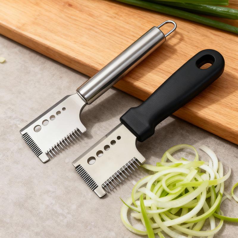 304 Stainless Steel Multi-functional 4-in-1 Onion Knife: Slicer, Grater, Strip Cutter, Chopper.