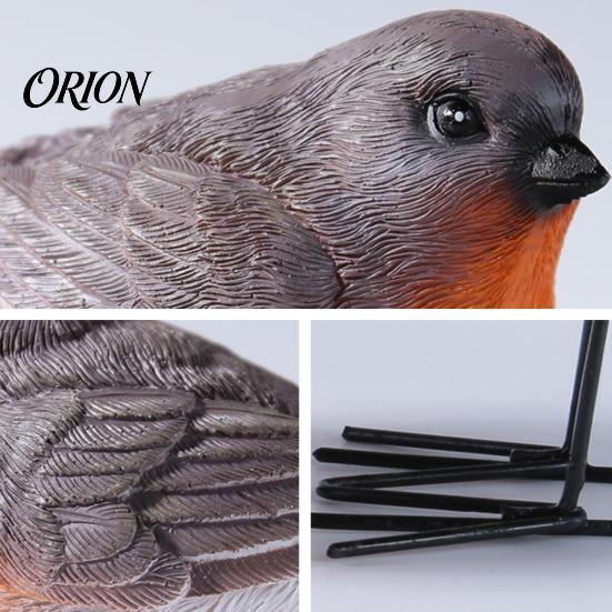 Decorative Bird Figures for Plants 2Pcs Outdoor Garden Ornaments, Realistic Pastoral Figurine, Resin Ornaments Weatherproof Lifelike Animal Sculpture