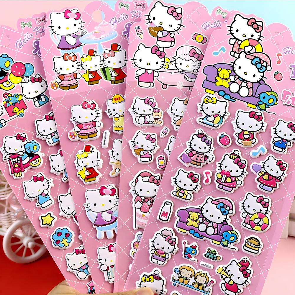 Kawaii Sanrio 3D Puffy Stickers Cute Anime Kuromi My Melody Cinnamoroll Bubble Sticker Decorative Luggage Laptop Decals Toy Gift