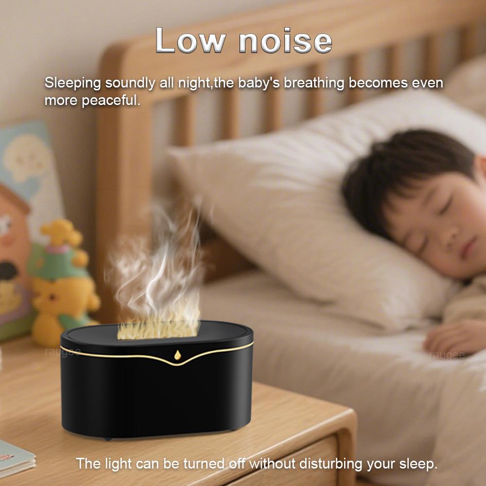 Flame Humidifier Diffuser Fire Aroma Humidifier Essential Oil Diffuser Home Room Aromatherapy Fragrance Diffuser with Night Lamp