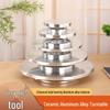 Aluminum Alloy Ceramic Sculpture & Succulent Rotating Turntable