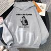 Divertente Meme Fight or Flight Pinguino con Coltello Felpa con Cappuccio Retrò Felpe da Donna/Uomo Abbigliamento Autunno Inverno Felpa Estetica Vintage