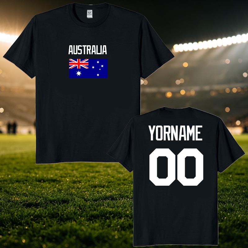 Australia National Football Custom Name Number T Shirt Unisex Personalized Diy 2026 Football Tour Match Day Fan Streetwear Tee