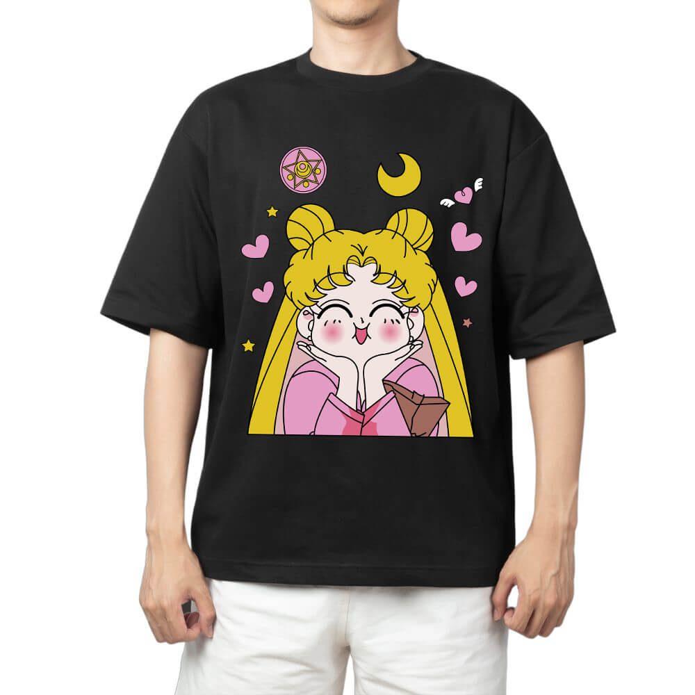 2026 New Sailor Moon Anime Graphic Printed Short Sleeve Tshirt Mens and Womens Tshirt Mens Tops Sports Tshirt Daily Wear L