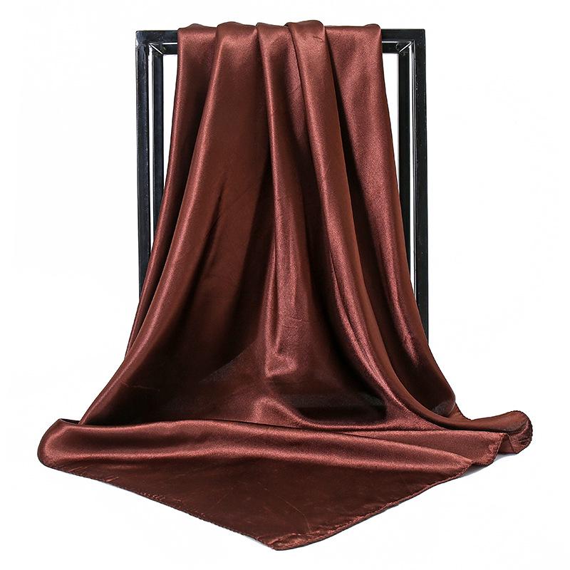 Professional Solid Color Fashion Imitation Silk Scarf - Classic Women's Multi-Use Satin Square Scarf, Popular In Malaysia and Indonesia (YW102).
