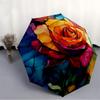 1pc Rose Bloom Automatic Open/Close Umbrella Compact Folding Umbrella, All-Season Portable Umbrella for Women/Men F1124046