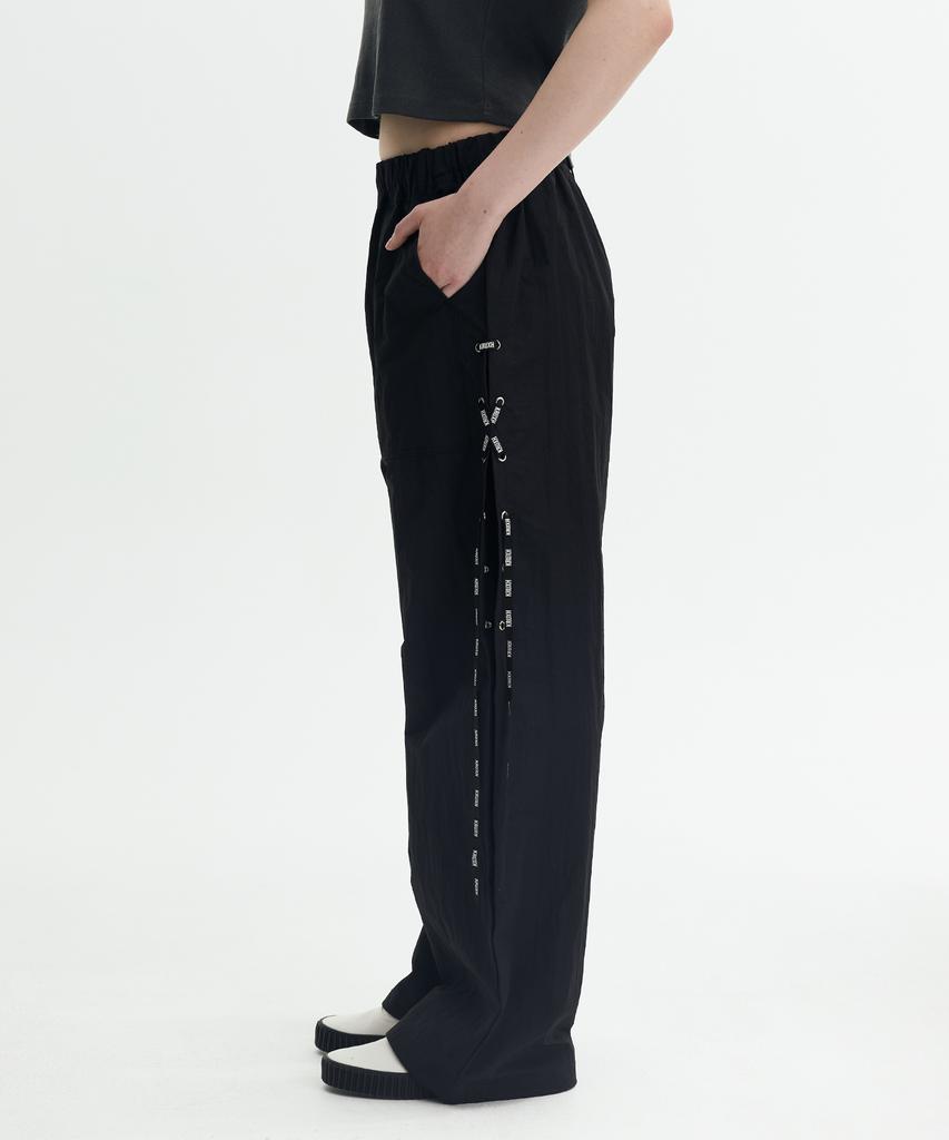 Keuleogsi Side Lace-Up Wide Pants Black