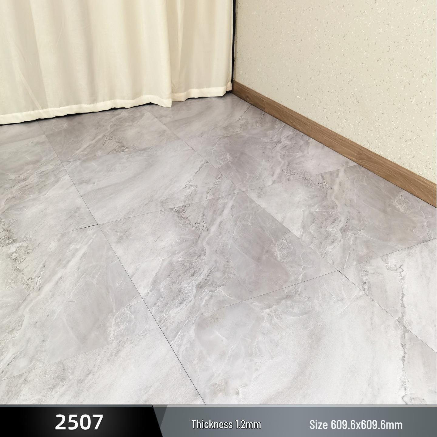 PVC Self-Adhesive Imitation Tile & Stone Pattern Flooring - Waterproof, Wear-Resistant, and Flame Retardant.