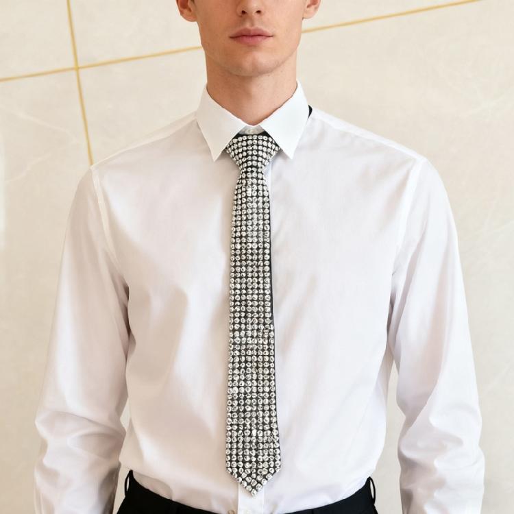 Sparkling Neck Tie For Women Men Comfortable Shining Neckpiece For Night Club Wear And Stage Show Dressingup Props