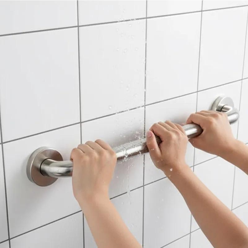 Stainless Steel Hand Rails Wall Mounted Towel Holder Bathroom Toilet Support Handle Heavy Duty Bathtub Shower Safety Grab Bars