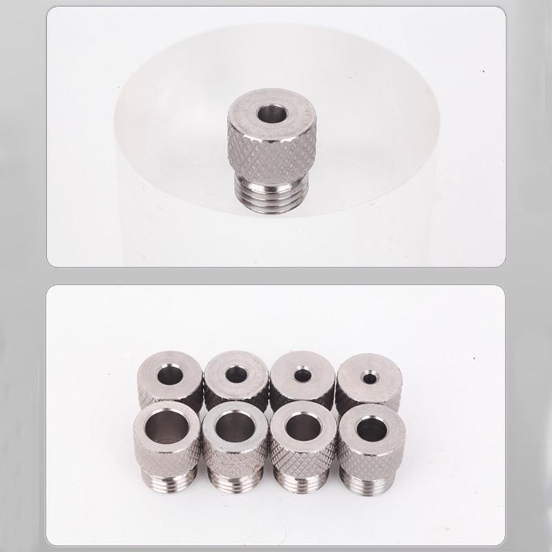 Durability Stainless Steel Drill Bushings 8Pcs Set 3-10mm Hole Option M14x1.5 Coarse Threads For Enhanced Tool Stability