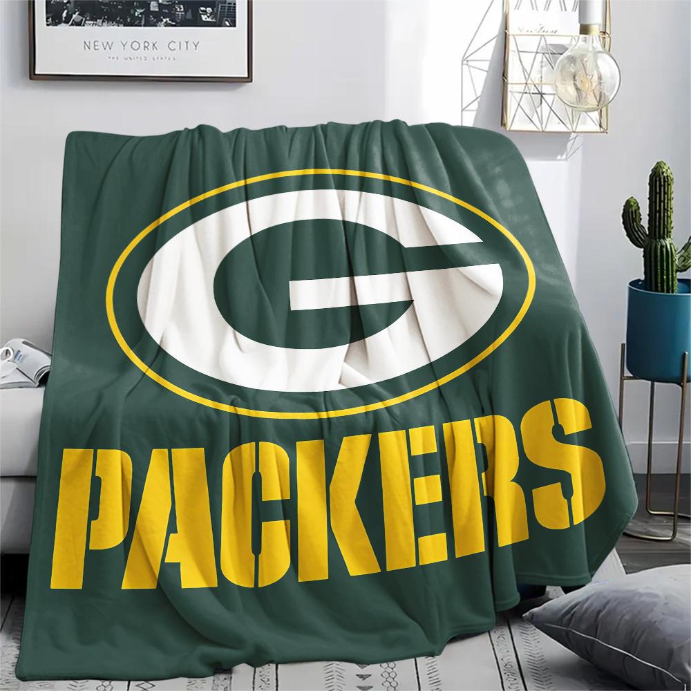 Green Bay Packers Print Flannel Blanket, High Quality Comfortable for All Seasons, Home Decor, Warmth and Comfort, Perfect for Christmas Gifts