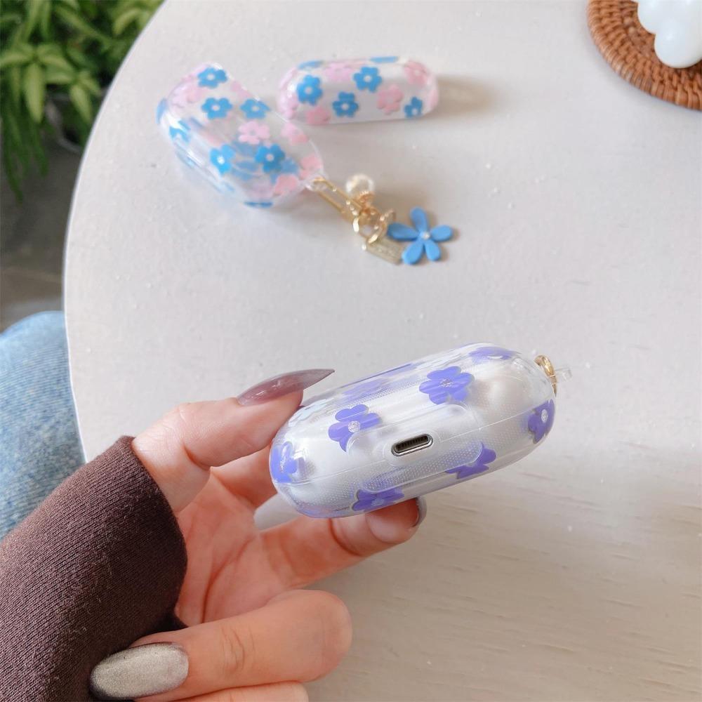 New For Apple AirPods 2/3/Pro 2 Earphone Case Flowers Design Soft Shell For AirPods Pro2 Case Scratch Proof with Cherry Keychain