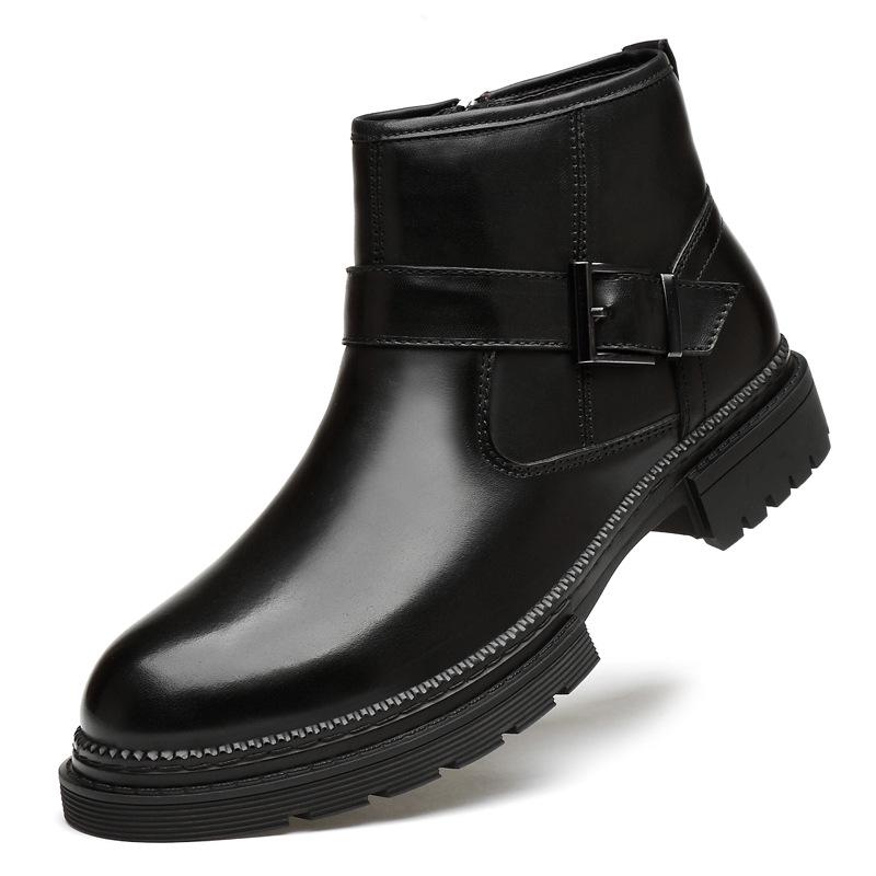Men s Autumn Business Leather Boots - British Style, Mid-Top, Formal & Casual, Large Size 47 39