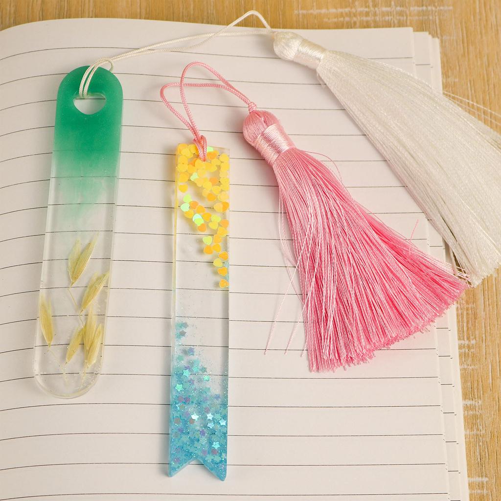 4 Styles Silicone Bookmark Mold, Reusable Mould for Epoxy Resin Casting and Handmade Bookmark Craft Projects