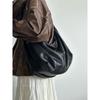 Soft Leather Large-capacity Black Dumpling Bag Women's 2025 New Retro High-end Casual One-shoulder Messenger Tote Bag