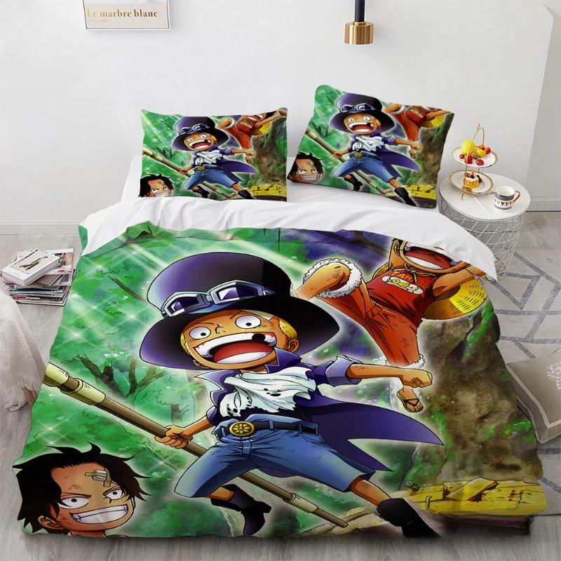 Anime One Piece Bedding Set Boys Girls Bedroom Decor Twin Full Queen King Size Cosplay Duvet Cover Pillowcases Gifts