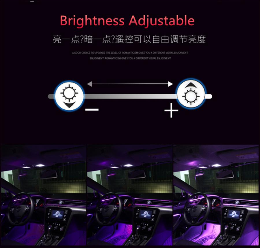 9 Pcs NO Threading Threadness Ambient Light Car Atmosphere Light Foot lamp APP
