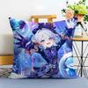 Game Genshin Furina Cushion Cover Washable Linen Pillowcase Soft For Sofa Bed Cozy Home Room Decor