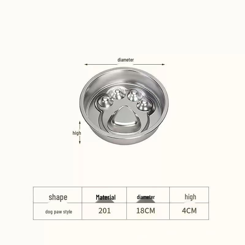 Stainless Steel Non-Slip Slow Feeder Bowl for Small Dogs and Cats