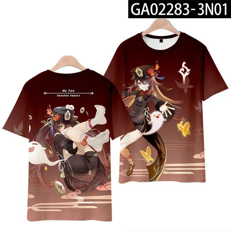 

Новая игра аниме Genshin Impact Hutao Yae Miko принт футболка 3D мужчины женщины косплей футболка летняя уличная одежда Harajuku унисекс XL
