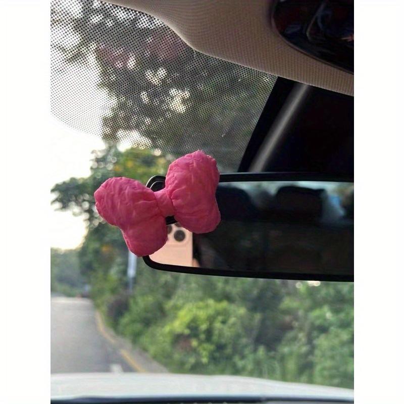 Cute Bow Tie Car Decoration Ornament, Creative Interior Decor for Rearview Mirror, Dashboard