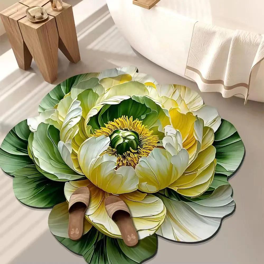 WTEMPO Bohemian Style Printed Carpets Flower Floor Mats Living Room Sofa Table Blankets Bedside Bedroom Rectangular Foot Mats