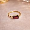 Red Garnet Minimalist Statement Ring, 925 Sterling Silver Jewelry, Handcrafted Gold Fill Ring for Women