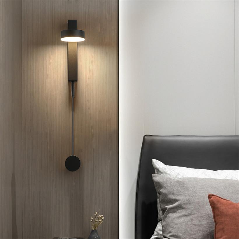 Postmodern Designer T Style Wall Light Dimmable Switch Wall Lamp Living Room Decoration Bedroom Bedside Sconce Light Fixtures